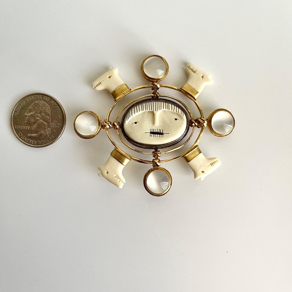 Carolyn Morris Bach Brooch Sterling Silver and 18K Gold - Picture 2 of 15